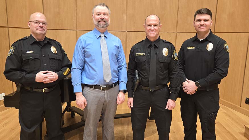 Augustana officers at swearing in ceremony.