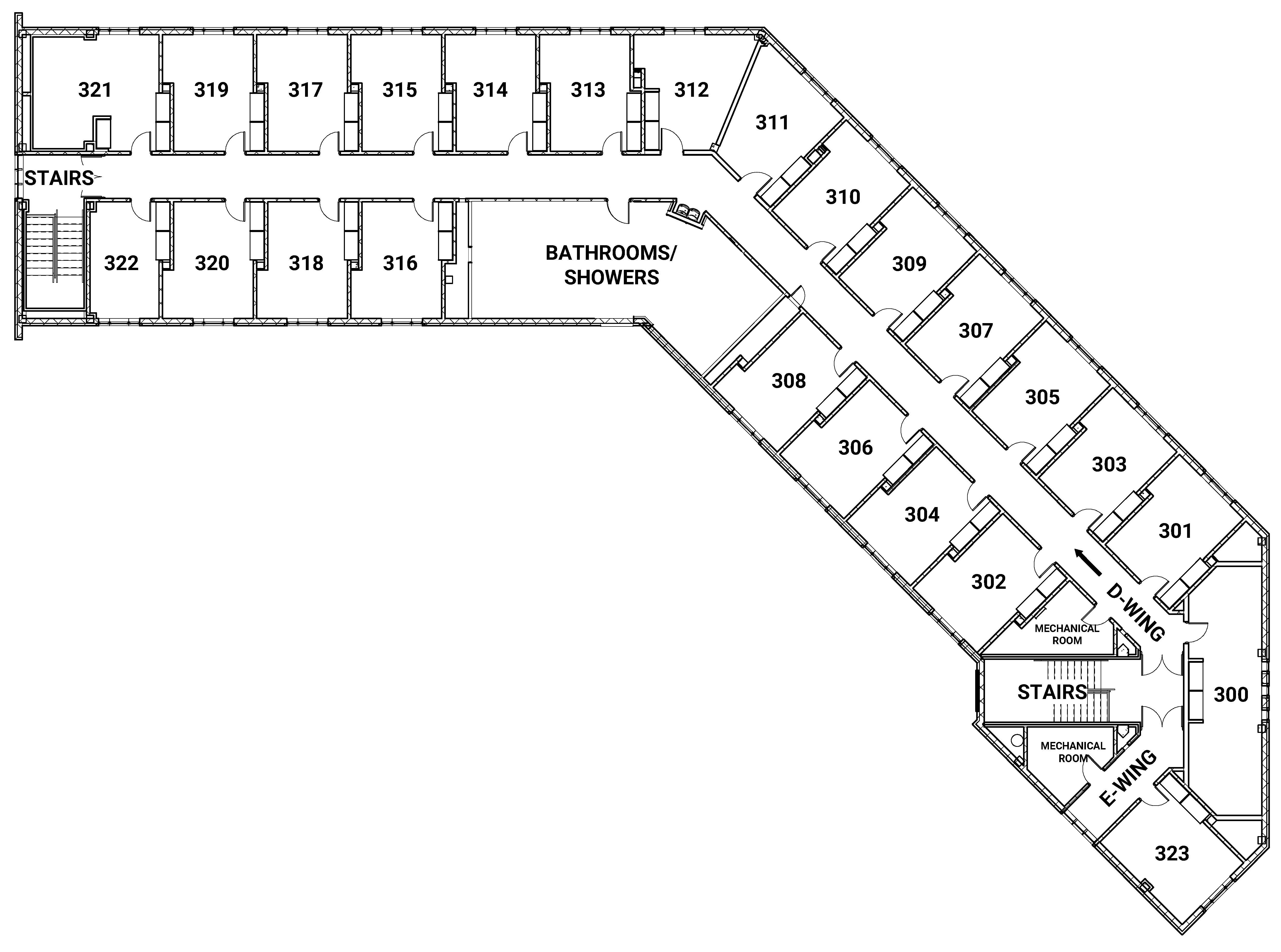 Erickson D wing, third floor