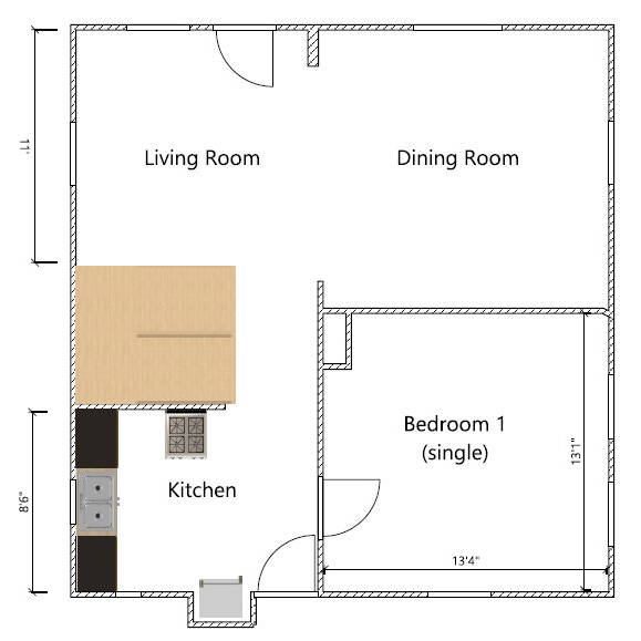 Campbell House floor plan, first floor