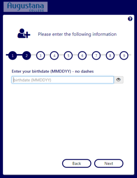 Step 4: (a) Answer a question to verify your identity - birthdate (MMDDYY)