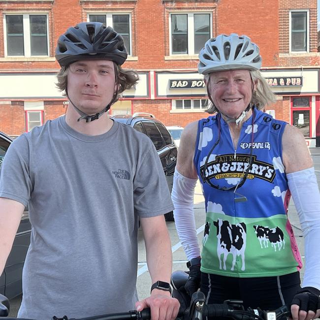 Two bicyclists