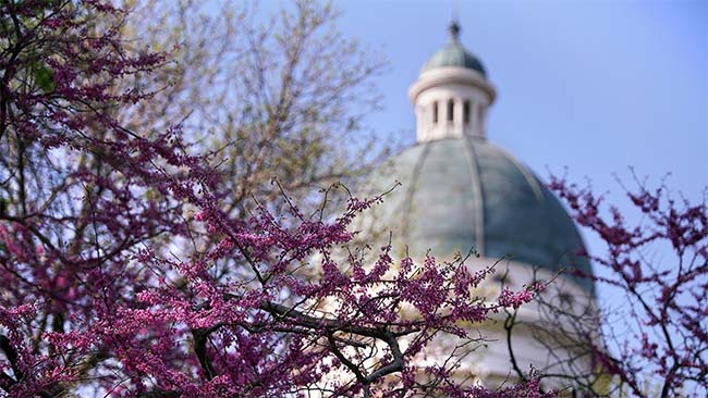 old main in spring