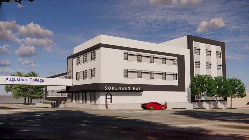 Rendering of  new Sorensen Hall exterior