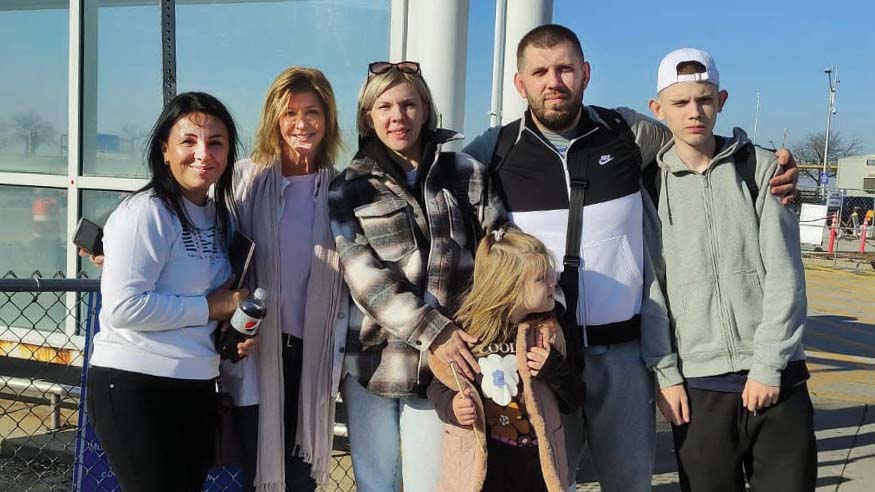 Angela Boelens with Ukrainian family