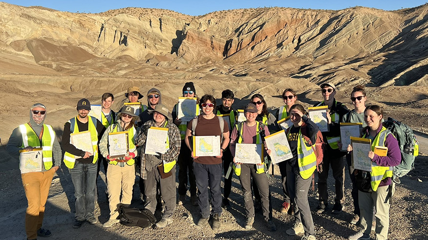 Geology students in Mojave