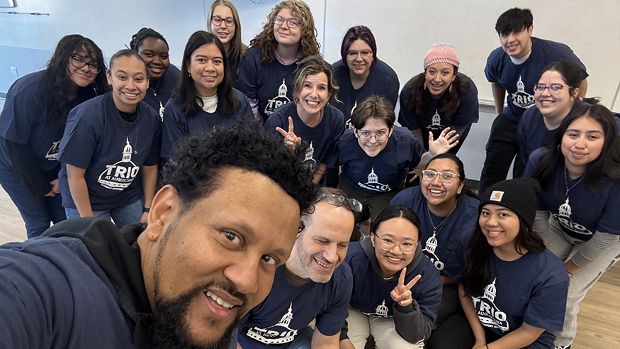 TRIO students with guest speaker Tamam Waritu