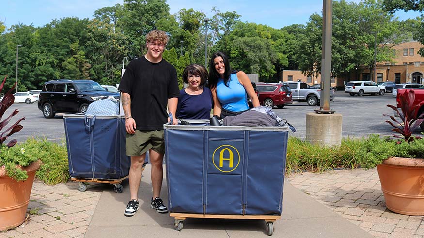 People with cart.