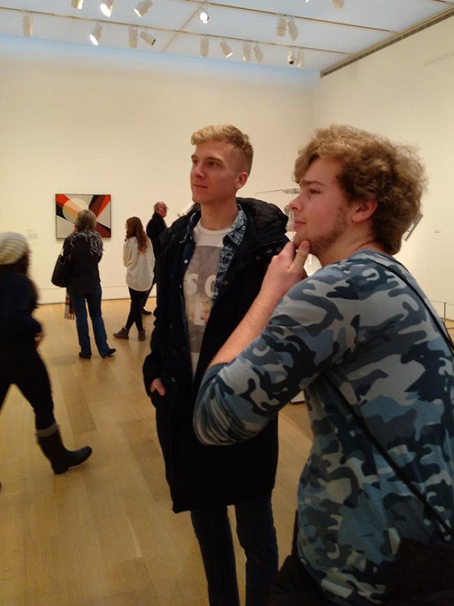 Jack Harris and Devin Wisniewski at the Art Institute