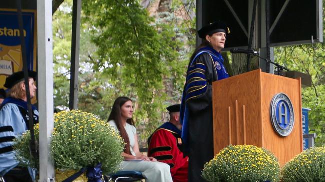 President Andrea Talentino at the 2024 Convocation address