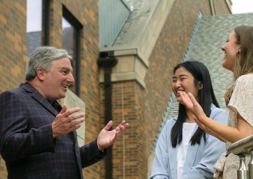 John Murabito '80, Sofia Briggs '23 and Isabelle Jordan '23