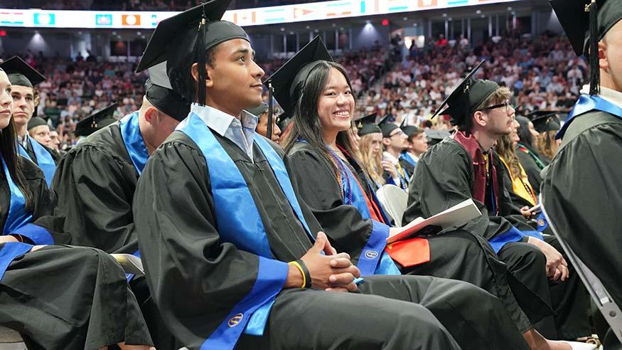 Students at commencement.