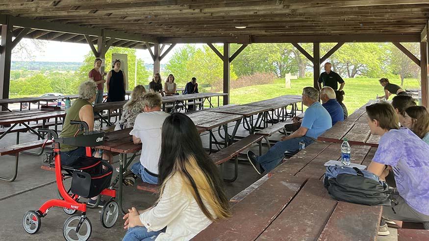 Residents with students at Longview Park